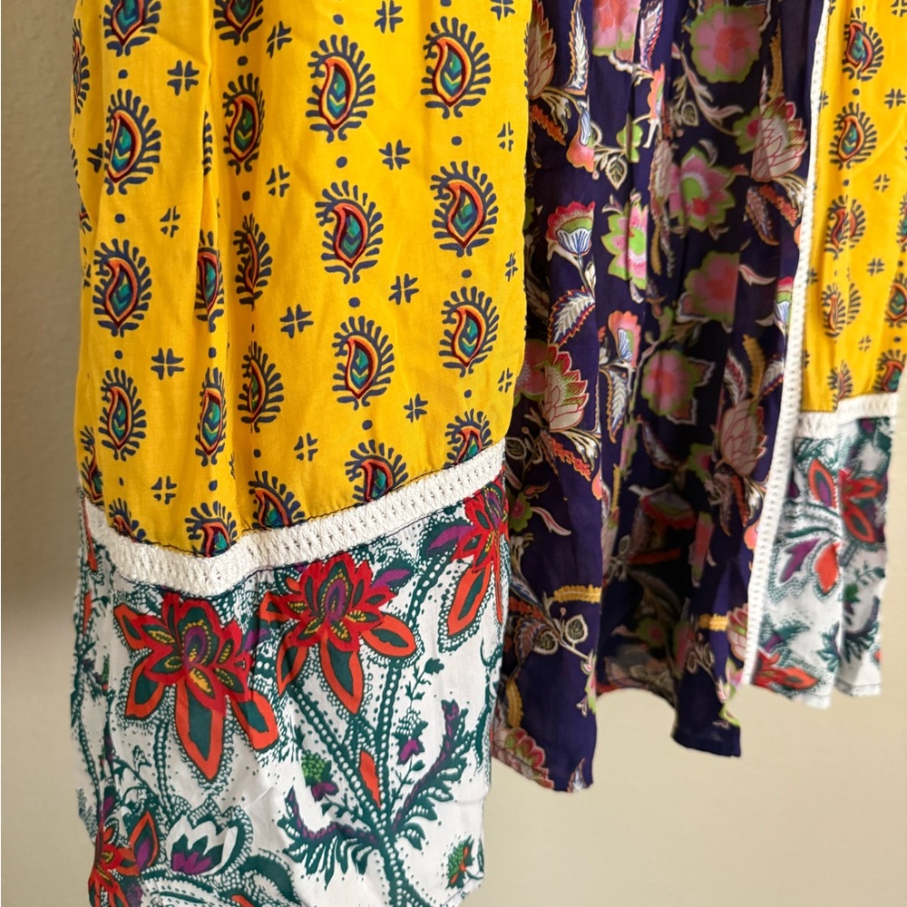 Anthropologie Boho Floral Patchwork V-Neck Women’s Dress - Picture 5 of 10